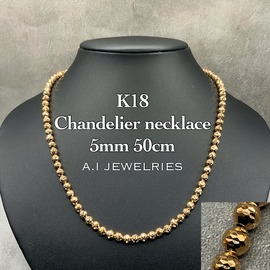 18金 ボックス プレート ネックレス 40cm / K18 Box plate necklace